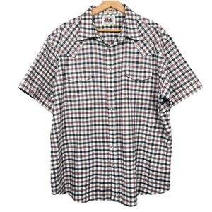 Ely Cattleman Tall Man Short‎ Sleeve Shirt Pearl Snap Chores Western Cowboy XXL